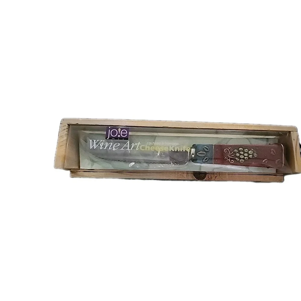 Jote Wine‎ Art Cheese Knife Set with Decorative Handle Wood Box
